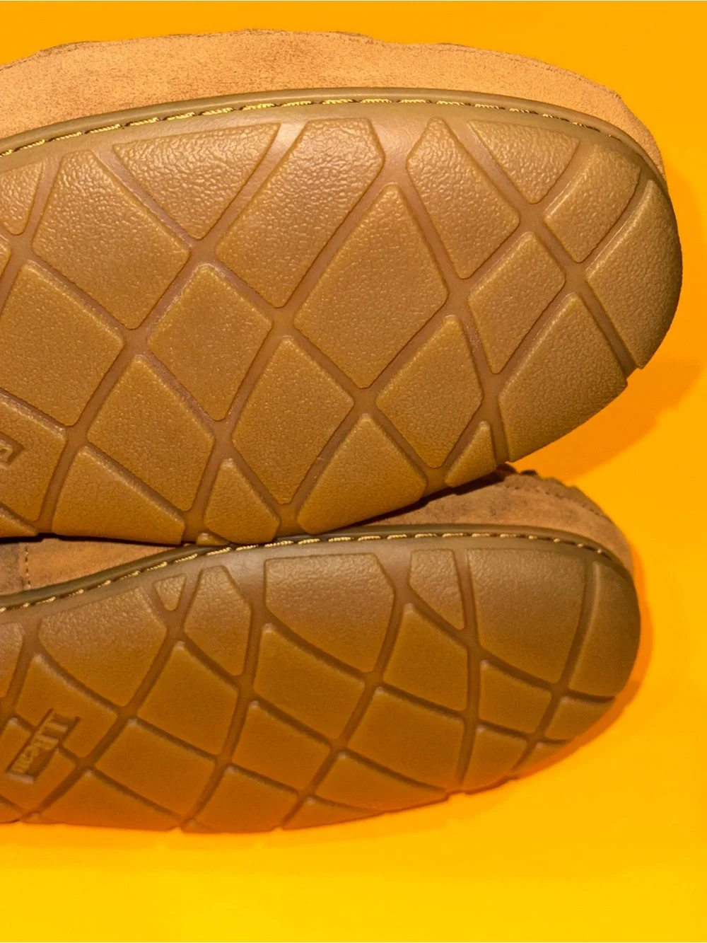 LL Bean Dappled Suede Wicked Good Shearling Lined Moccasin Slippers Size 13 Wide